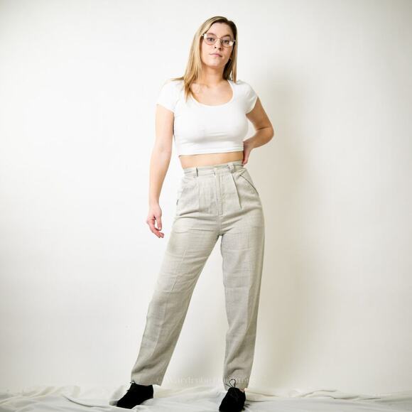 Vintage 70s MOD Georges Marciano Plaid Houndstooth Trouser Pants - 2 - Picture 7 of 12